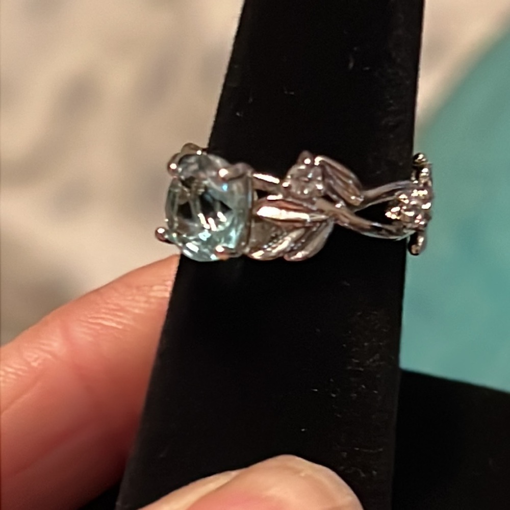 Sterling silver aquamarine ring. - Picture 3 of 8